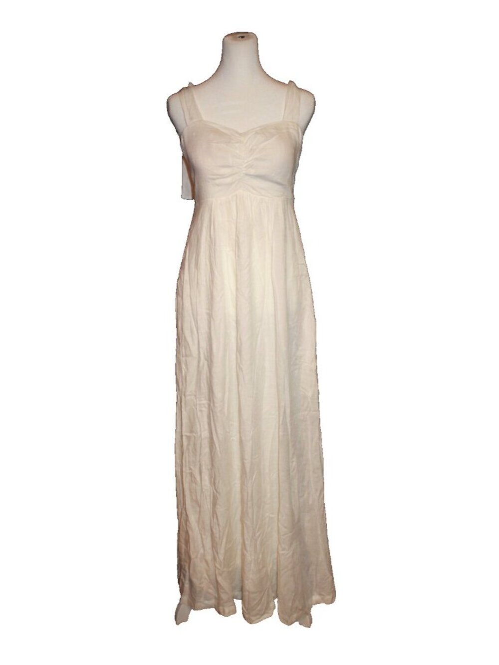 Soma Inivisible Support Built n Bra Maxi Dress Jacquard Coconut White Size S NEW